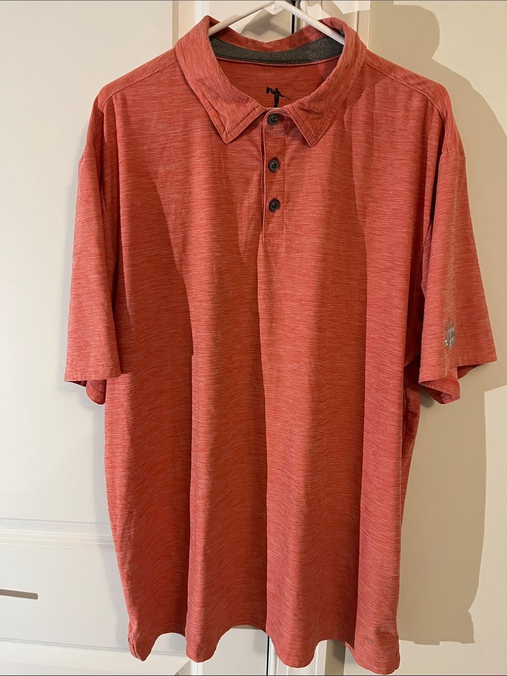 Peach Anderson Ord Performance Golf Polo Delaware CC Country Club Shirt XL